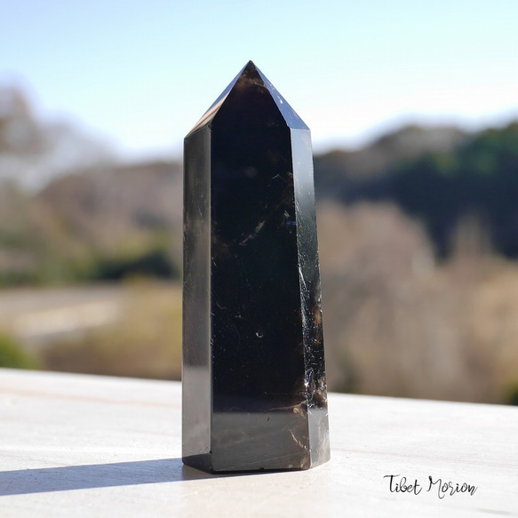 天然石モリオン(チベット産)高さ約77mm 約71g 研磨ポイント六角柱鉱物テラリウム素材[mp-201208-02] 1枚目の画像