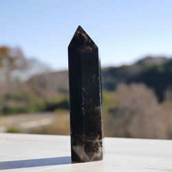 天然石モリオン(チベット産)高さ約77mm 約71g 研磨ポイント六角柱鉱物テラリウム素材[mp-201208-02] 2枚目の画像