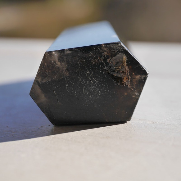天然石モリオン(チベット産)高さ約77mm 約71g 研磨ポイント六角柱鉱物テラリウム素材[mp-201208-02] 6枚目の画像