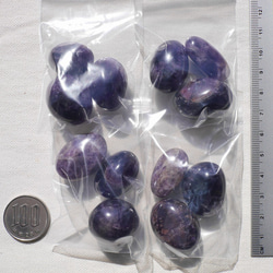 天然石3個セット合計約32～34g濃色アメジスト(ブラジル産)タンブル 紫水晶磨き石鉱物鉱石[am-210303-01] 10枚目の画像