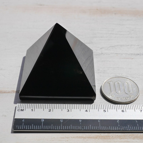 天然石モリオン(チベット産)約81gピラミッド高約39mm×1辺約44mm 黒水晶[mrpy-210504-04] 4枚目の画像