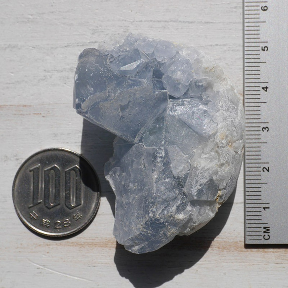 天然石 約71g約50mmセレスタイト(マダガスカル産)たまご型半球原石結晶ぎっしり天青石[ce-210510-02] 5枚目の画像