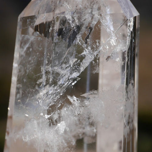天然石 水晶(ブラジル産)約90mm×39mm約150g研磨ポイント六角柱