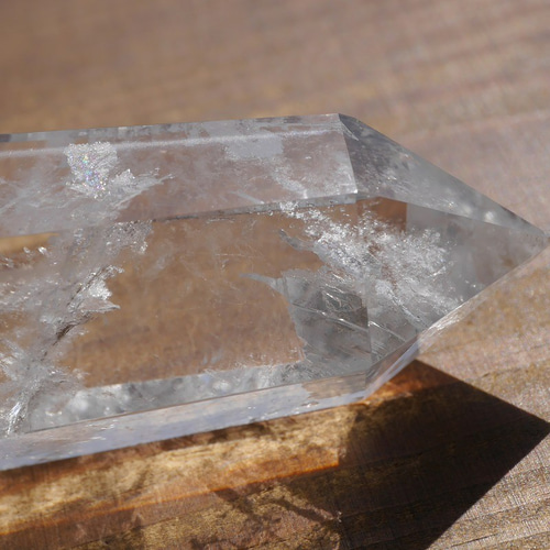 天然石 水晶(ブラジル産)約90mm×39mm約150g研磨ポイント六角柱