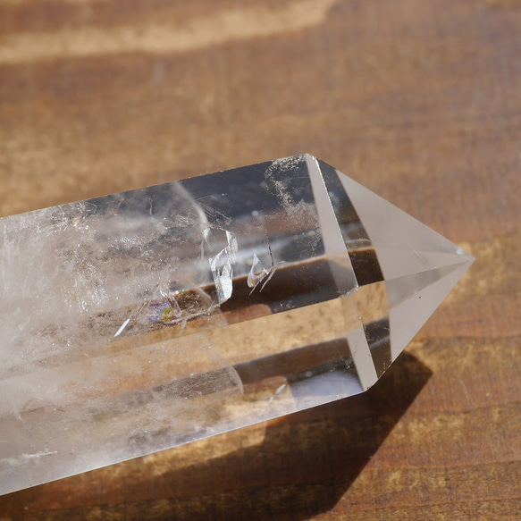 天然石 水晶(ブラジル産)約62ｍm×28mm約58g研磨ポイント六角柱クォーツクリスタル[qp-210511-09] 7枚目の画像