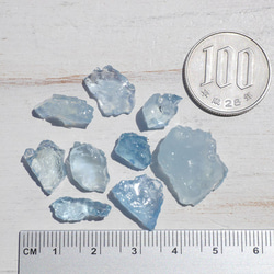 天然石アクアマリン(ブラジル産)約8～8.3g分詰合せラフロック穴なし3月誕生石ライトブルー[aq-210526-01] 4枚目の画像
