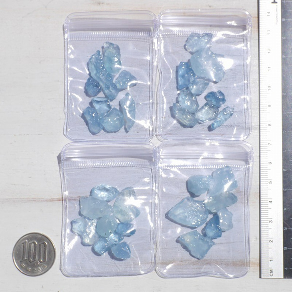 天然石アクアマリン(ブラジル産)約8～8.3g分詰合せラフロック穴なし3月誕生石ライトブルー[aq-210526-01] 5枚目の画像