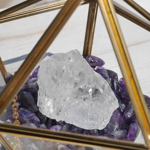 福袋✨天然石ディスプレイ3点セットペンタゴンケース/ロック水晶