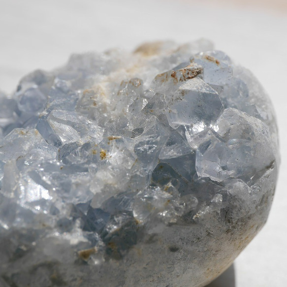 天然石 約180g約66mmセレスタイト(マダガスカル産)たまご型半球原石結晶ぎっしり天青石[ce-210602-02] 7枚目の画像