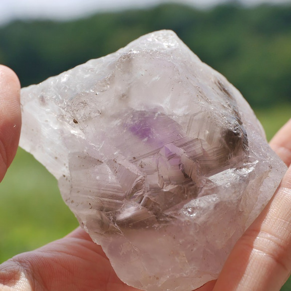 40％OFFSale天然石 約232g約70mmアメジストファントムクォーツ原石紫水晶[afq-210804-02] 3枚目の画像