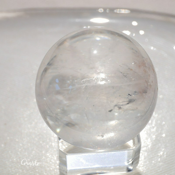 天然石 約54g直径約34mm水晶丸玉(ブラジル産)クリスタルつやつや鉱物テラリウム素材[rq-210807-04] 2枚目の画像