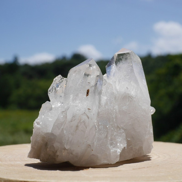 天然石 約129g幅約74mm 水晶クラスター(ミナスジェライス産)透明クリスタル結晶原石[bqc-210828-01] 8枚目の画像