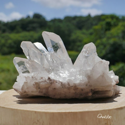 天然石 約251g幅約98mm 水晶クラスター(ミナスジェライス産)透明クリスタル結晶原石[bqc-210829-01] 1枚目の画像