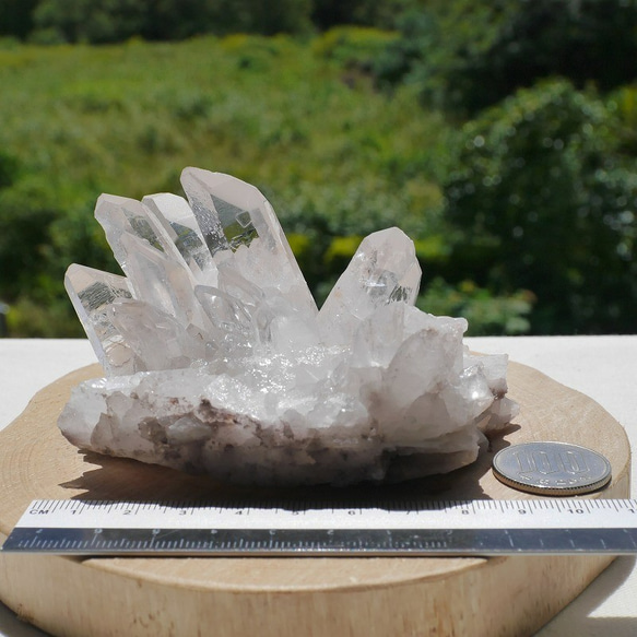 天然石 約251g幅約98mm 水晶クラスター(ミナスジェライス産)透明クリスタル結晶原石[bqc-210829-01] 4枚目の画像