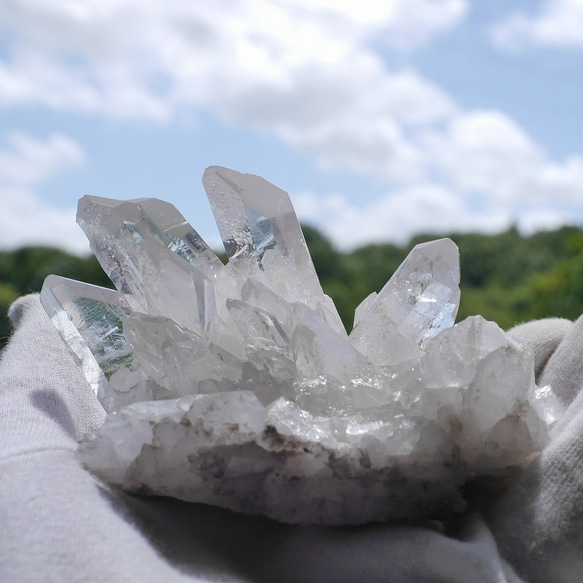 天然石 約251g幅約98mm 水晶クラスター(ミナスジェライス産)透明クリスタル結晶原石[bqc-210829-01] 6枚目の画像