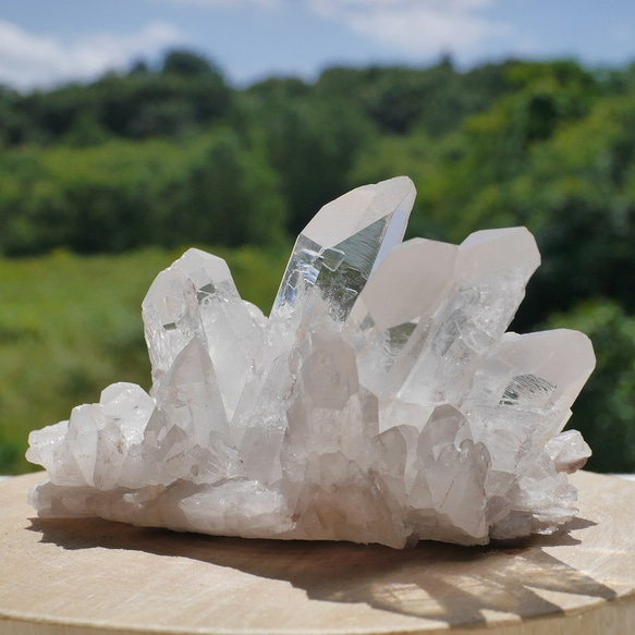 天然石 約251g幅約98mm 水晶クラスター(ミナスジェライス産)透明クリスタル結晶原石[bqc-210829-01] 9枚目の画像