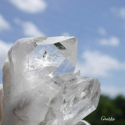 天然石約149g幅約69mm虹入水晶クラスター(ミナスジェライス産)透明クリスタル結晶原石[bqc-210929-01] 2枚目の画像