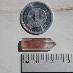 天然石レッドファントムクォーツ高約21mm約1.5g赤富士入り水晶(グントゥール産)赤幻影[rfq-211004-05] 5枚目の画像