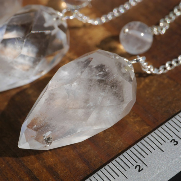 選べる♪天然石多面カットヒマラヤ水晶ペンデュラム透明クリスタルアレンジリメイク用素材[phqz-211022-01] 9枚目の画像