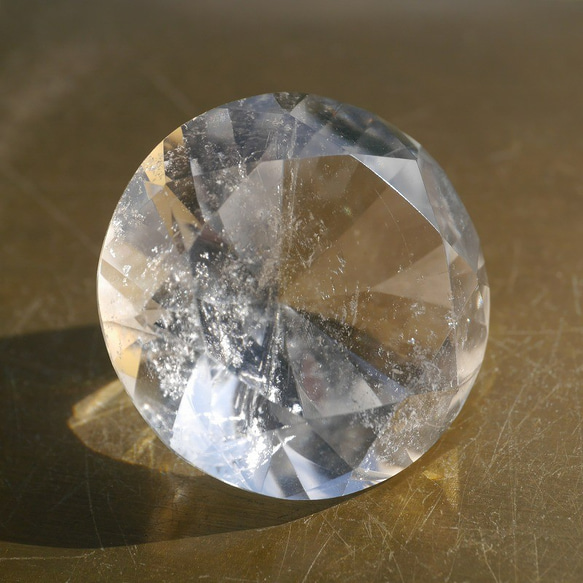 天然石約18.6gダイヤモンドカット水晶約30×20mm大きな超透明クリスタルクォーツ[bdc-211025-02] 2枚目の画像