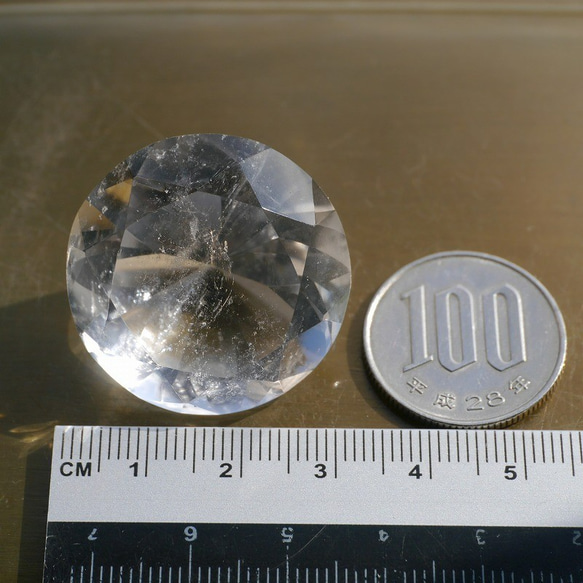 天然石約18.6gダイヤモンドカット水晶約30×20mm大きな超透明クリスタルクォーツ[bdc-211025-02] 5枚目の画像