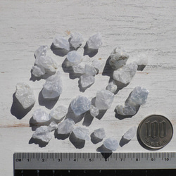 天然石セレスタイト(マダガスカル産)約35～36g分詰合せ 結晶原石 天青石鉱物鉱石素材[ce-211102-01] 4枚目の画像