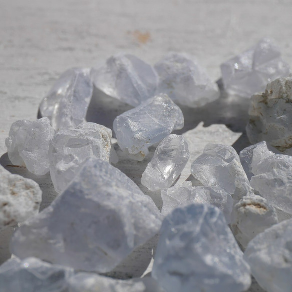天然石セレスタイト(マダガスカル産)約35～36g分詰合せ 結晶原石 天青石鉱物鉱石素材[ce-211102-01] 10枚目の画像