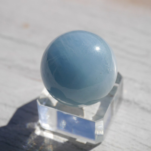 天然石アクアマリン(ブラジル産)約23g直径約25mmスフィア 半透明丸玉3  