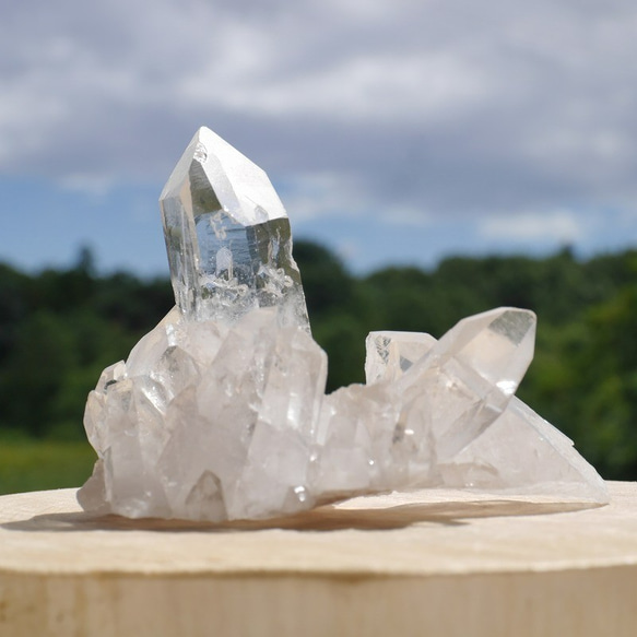 天然石約115g幅約78mm虹入水晶クラスター(ミナスジェライス産)透明クリスタル結晶原石[bqc-211111-01] 6枚目の画像