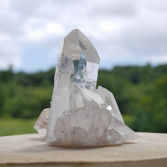 天然石約115g幅約78mm虹入水晶クラスター(ミナスジェライス産)透明クリスタル結晶原石[bqc-211111-01] 8枚目の画像