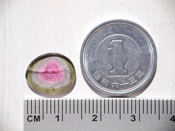 天然石ウォーターメロントルマリン スライスルース超透明 約0.5g最大幅約13.0mm 素材[sl-151102-03] 5枚目の画像