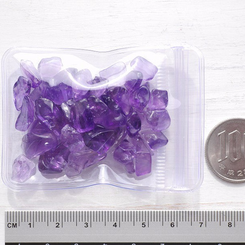 天然石 超透明！！アメジスト(紫水晶) さざれ石 約20g 約5mm