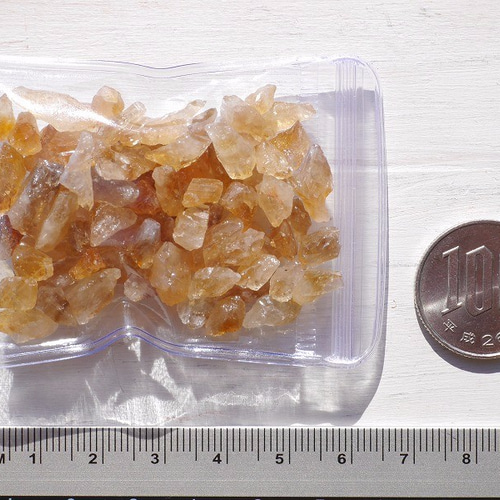 天然石 希少☆非加熱シトリン(ブラジル&コンゴ産)原石さざれ石 約20g