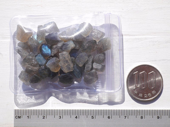 天然石 ラブラドライト 原石さざれ石 約20g 約5mm〜15mm ラフロック素材[sa-151207-01] 5枚目の画像