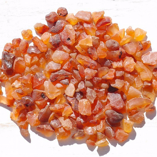 天然石 カーネリアン(紅玉髄)原石さざれ石 インド産 約30g 約4mm〜10mm