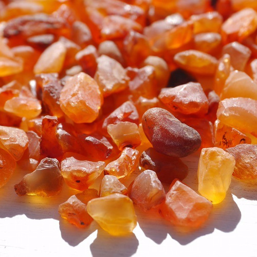 天然石 カーネリアン(紅玉髄)原石さざれ石 インド産 約30g 約4mm〜10mm