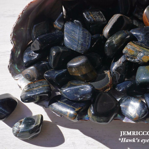 天然石 ホークスアイ鷹目石 ブルータイガーアイさざれ石 約20g 約5mm