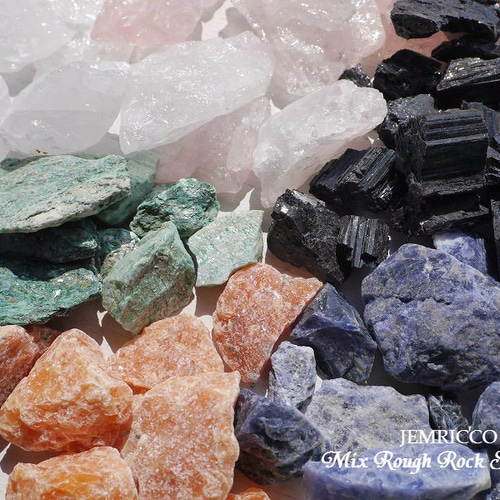 天然石 ラフロック原石大きめさざれ石6種詰め合わせセット