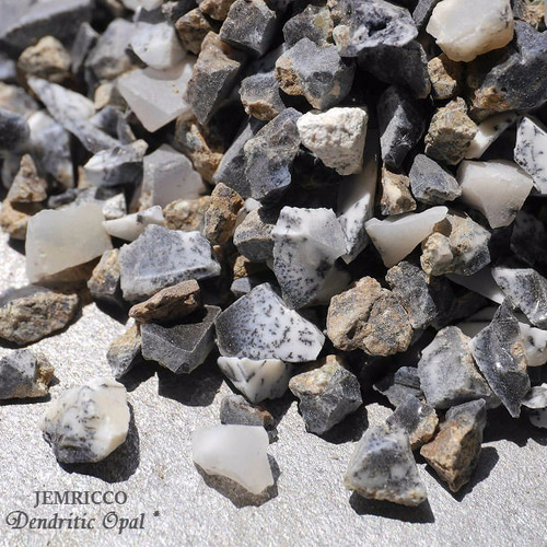 天然石デンドリックオパール(ペルー産)原石さざれ石 約80g 約3mm〜10mm