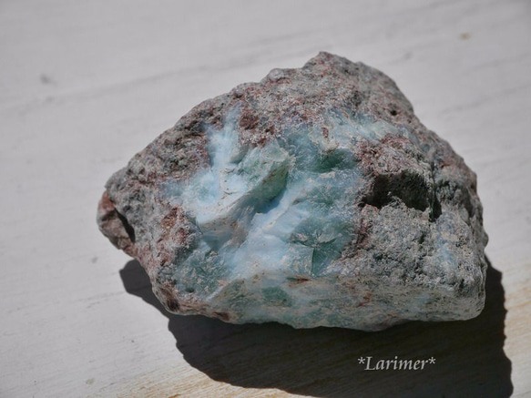天然石ラリマー(ドミニカ共和国産)ラフロック約51g カリブ海の宝石ブルーペクトライト[laro-160823-04] 1枚目の画像