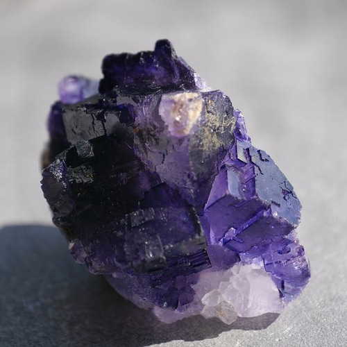 天然石パープルフローライト(メキシコ産)結晶原石クラスター約