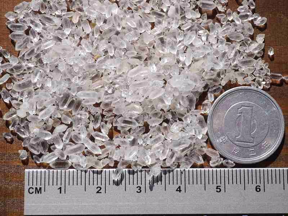 天然石 希少☆極小ダブルポイント水晶メインのさざれ石 結晶原石 約10g 約2mm〜5mm[mq-170124-01] 4枚目の画像