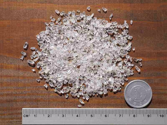 天然石 希少☆極小ダブルポイント水晶メインのさざれ石 結晶原石 約10g 約2mm〜5mm[mq-170124-01] 10枚目の画像