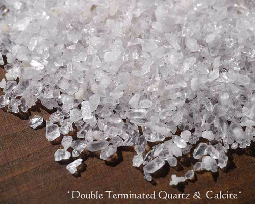 天然石希少☆極小モロッコ産水晶&カルサイトのDT水晶入りさざれ石結晶