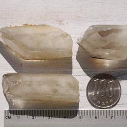 天然石シトリン(黄水晶/ブラジル産) 3個 約69g ファントム結晶原石スモーキーカラー [cit-170220-03] 5枚目の画像