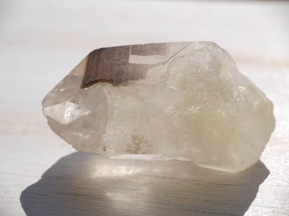 天然石シトリン(黄水晶/ブラジル産) 3個 約69g ファントム結晶原石スモーキーカラー [cit-170220-03] 6枚目の画像