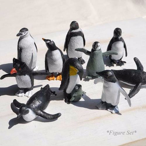 ペンギン」10体セット ミニフィギュア☆サファリ社チューブ鳥動物