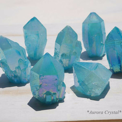 選べる♪天然石コーティング水晶 約31〜57g オーロラカラー蒸着水晶ライトブルー虹色[aq-170526-01A] 1枚目の画像