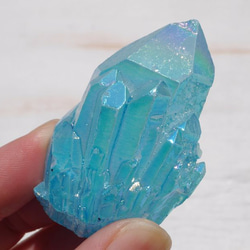 選べる♪天然石コーティング水晶 約31〜57g オーロラカラー蒸着水晶ライトブルー虹色[aq-170526-01A] 5枚目の画像
