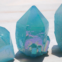 選べる♪天然石コーティング水晶 約31〜57g オーロラカラー蒸着水晶ライトブルー虹色[aq-170526-01A] 7枚目の画像